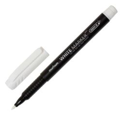 274723 MunHwa Маркер перманентный WHITE MARKER, БЕЛЫЙ пулевидный 1мм (WPM-05)