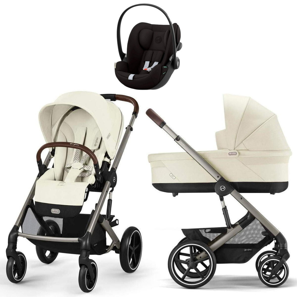 Коляска Cybex Balios S Lux TPE complete Cloud G Magic Black 3 в 1 Seashell Beige с дождевиками