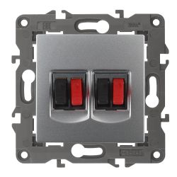 14-3112-03 ЭРА Розетка аудио двойная, IP20, Эра Elegance, алюминий