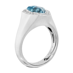 Кольцо с Аквамарином и Бриллиантами, R0030-3/1