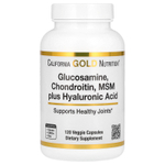California Gold Nutrition, Глюкозамин, хондроитин и МСМ с гиалуроновой кислотой, 120 растительных капсул