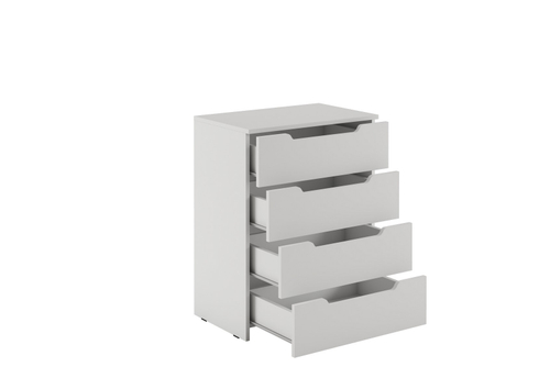 ЛАЙТ Комод КМ-003 (4 ящ.) Корпус - Белый (Гладкий)