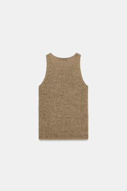 ZARA ТОП КРУПНОЙ ВЯЗКИ, ТЕМНЫЙ РЫЖЕВАТО-КОРИЧНЕВЫЙ