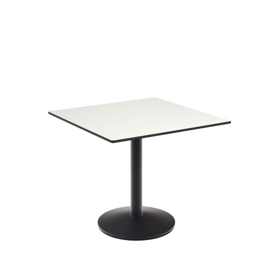 Esilda Садовый стол белого цвета с черной металлической ножкой