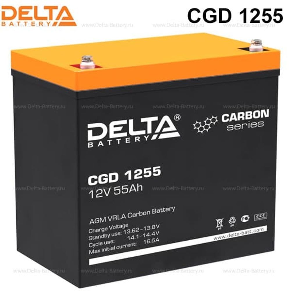 Аккумуляторная батарея Delta CGD 1255 (12V / 55Ah)