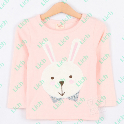 Лонгслив детский однотонный с аппликацией зайца