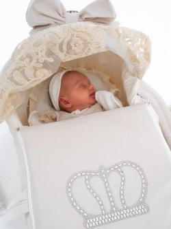 Конверт на выписку с переноской новорождённому зимний