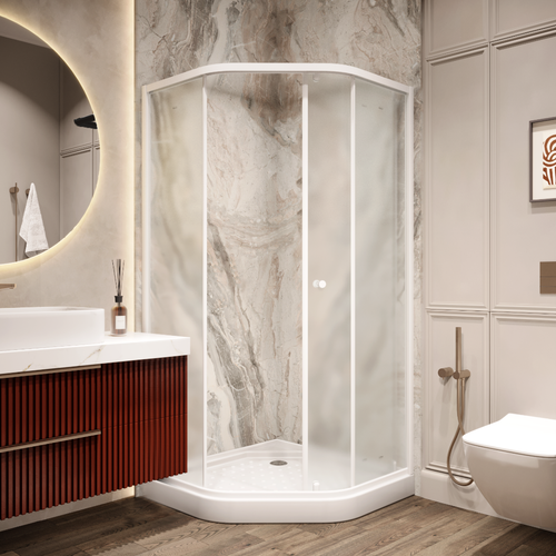 Уголок ZEР91FR душевой PARLY с поддоном (90х90х197)