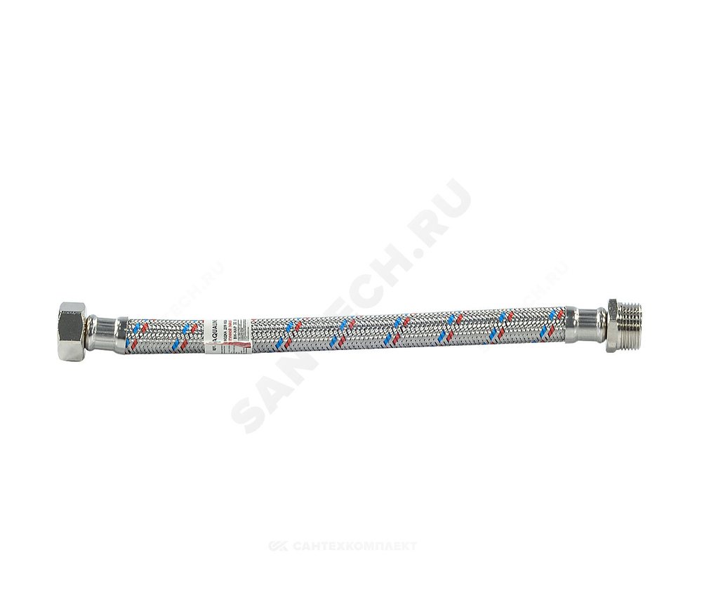 Подводка гибкая для воды нержавеющая оплетка ГИГАНТ 3/4" г-ш L=1м AQUALINE 04959