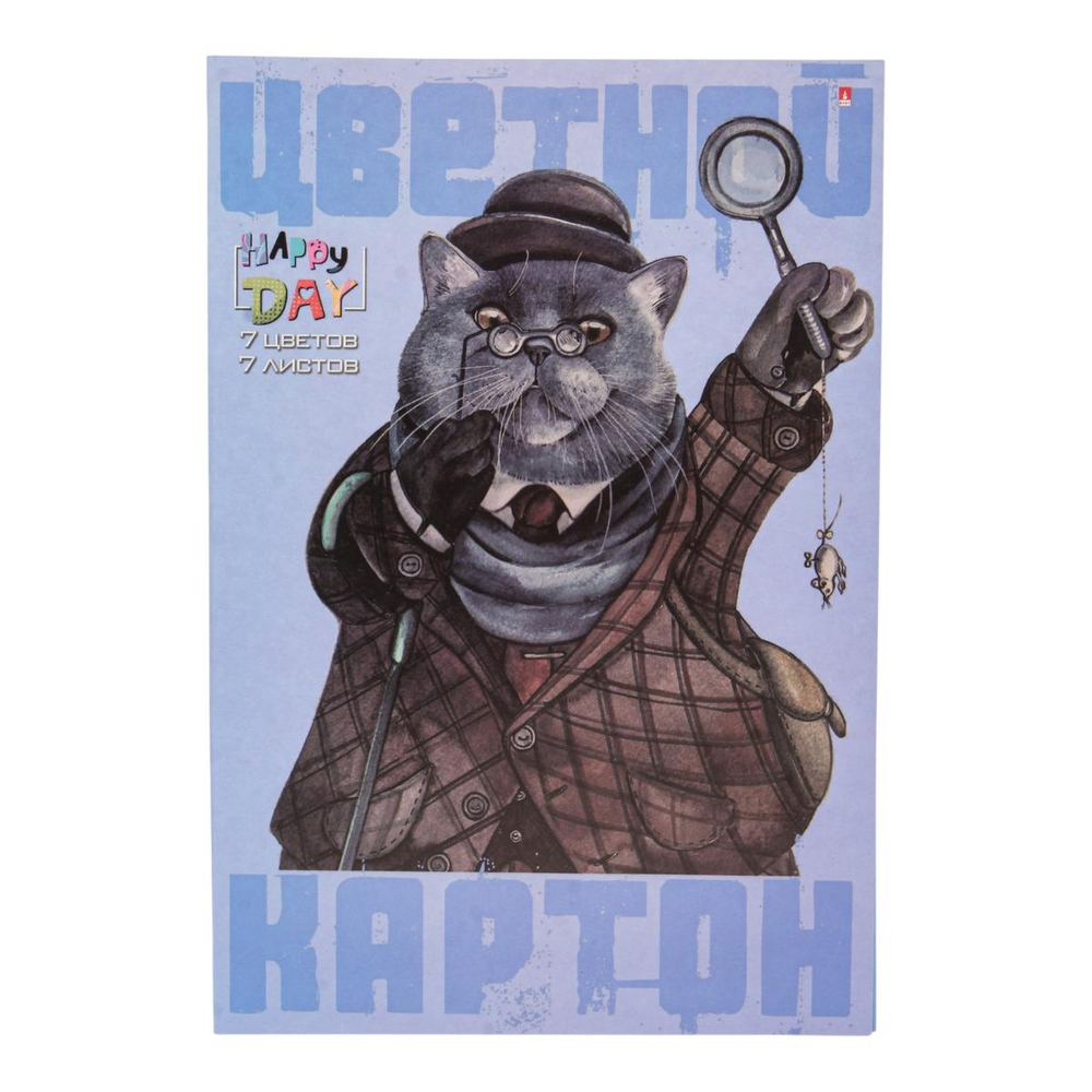 Картон цв. А4 7л. 7цв. "Мультики" 4 вида (Альт)