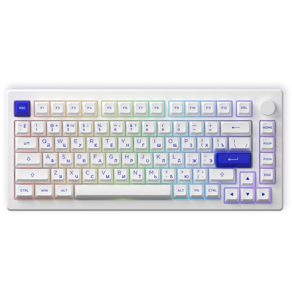 AKKO MOD007B PC Blue&White 3 Modes RGB Hot Swap  Akko V3 Piano Pro Switch,ASA profile keycap