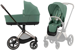 Коляска Cybex Priam IV Rosegold complete и автокресло Cloud G i-Size Lava Grey 3 в 1 Leaf Green
