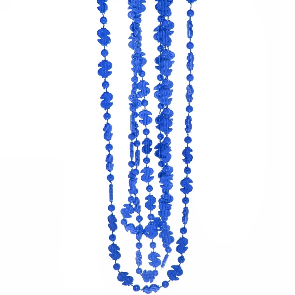 Бусы на ёлку 1,5м «Доллары» 1,2см, Синий