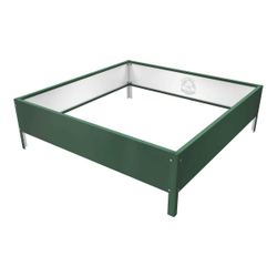 Клумба квадратная оцинкованная 1 ярус  RAL 6005 Зеленый мох