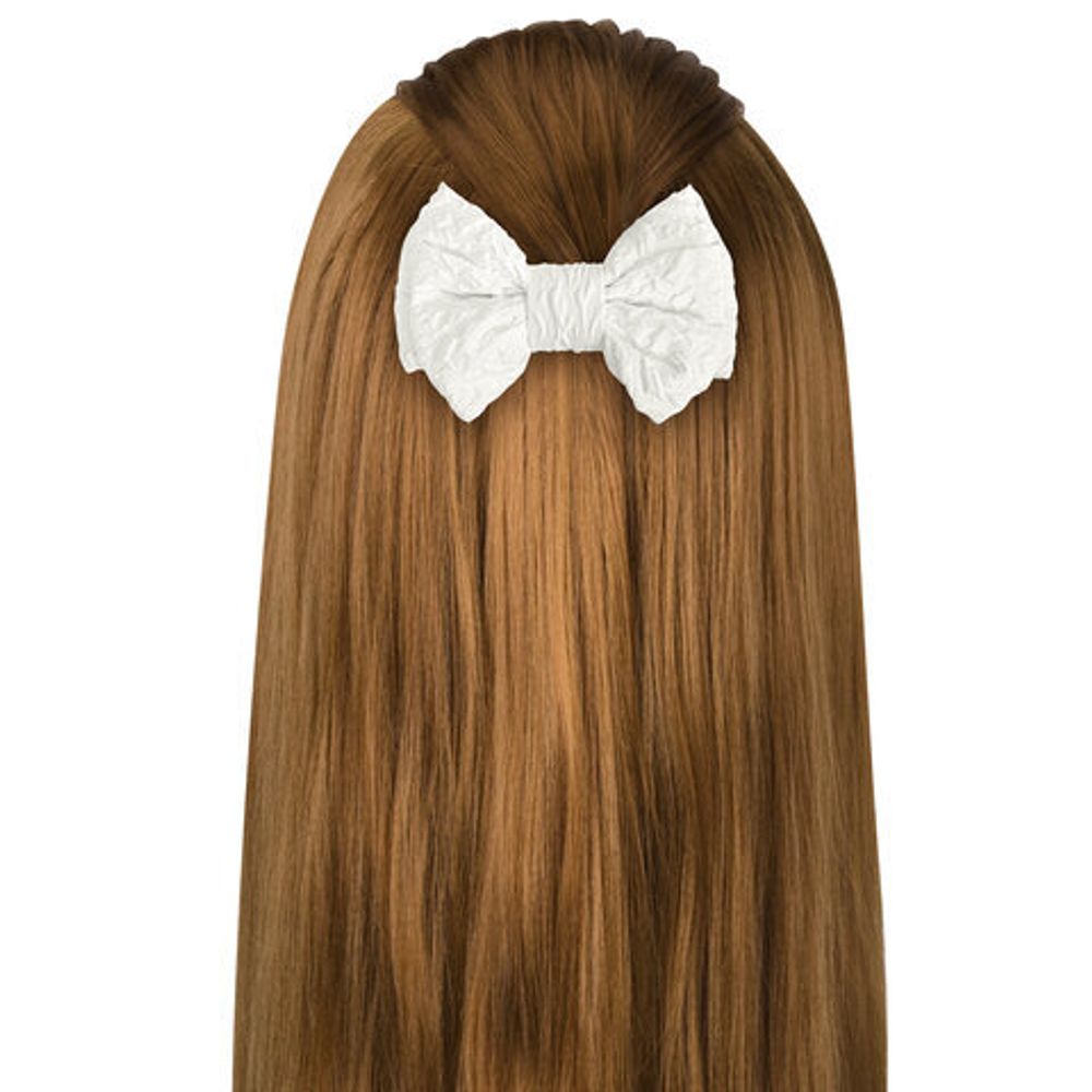 Заколки для волос НАБОР 2 шт., 10х6,5 см, зажим, с бантиком, розовый, белый, MONTE VITA, 457110