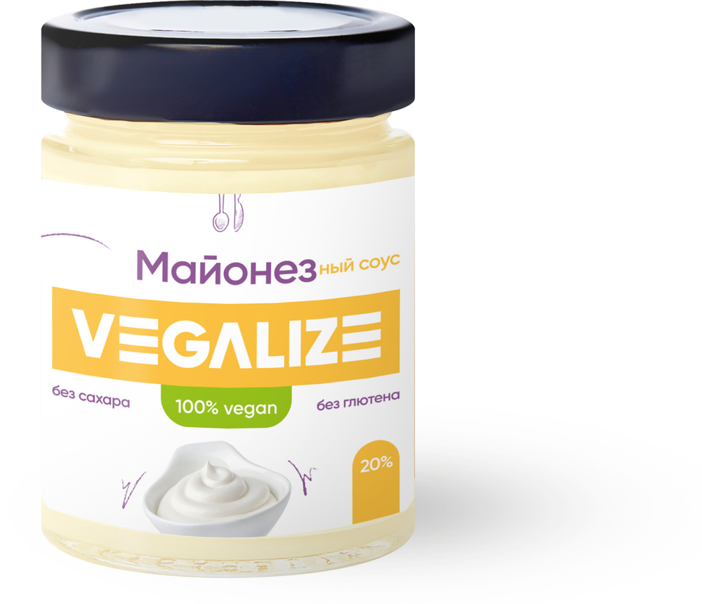 Майонезный соус VEGALIZE, легкий, постный, без сахара и глютена, низкокалорийный, для пиццы, макарон и салата