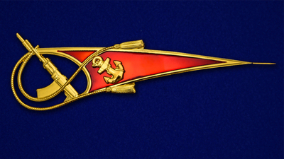 Уголок на берет Морской пехоты с автоматом