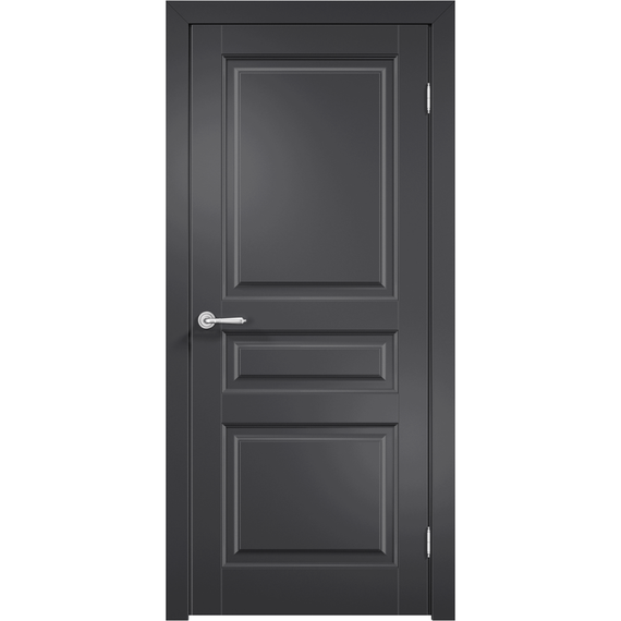 Фото межкомнатной двери эмаль Дверцов Алькамо 3 цвет сигнальный чёрный RAL 9004 остеклённая