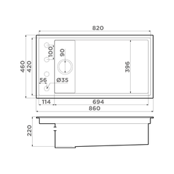 Кухонная мойка Omoikiri Kinaru 86-U/I-CN Artceramic/canyon