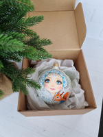 Шар стеклянный "снегурочка" ручная роспись
