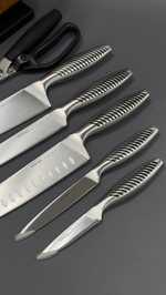 Набор из 5 кухонных ножей, ножниц и блока для ножей Vera