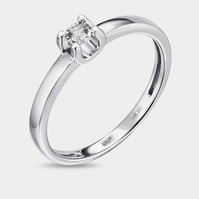 Помолвочное кольцо женское из белого золота 585 пробы с бриллиантом (арт. 01-12-6350-11-00-21)