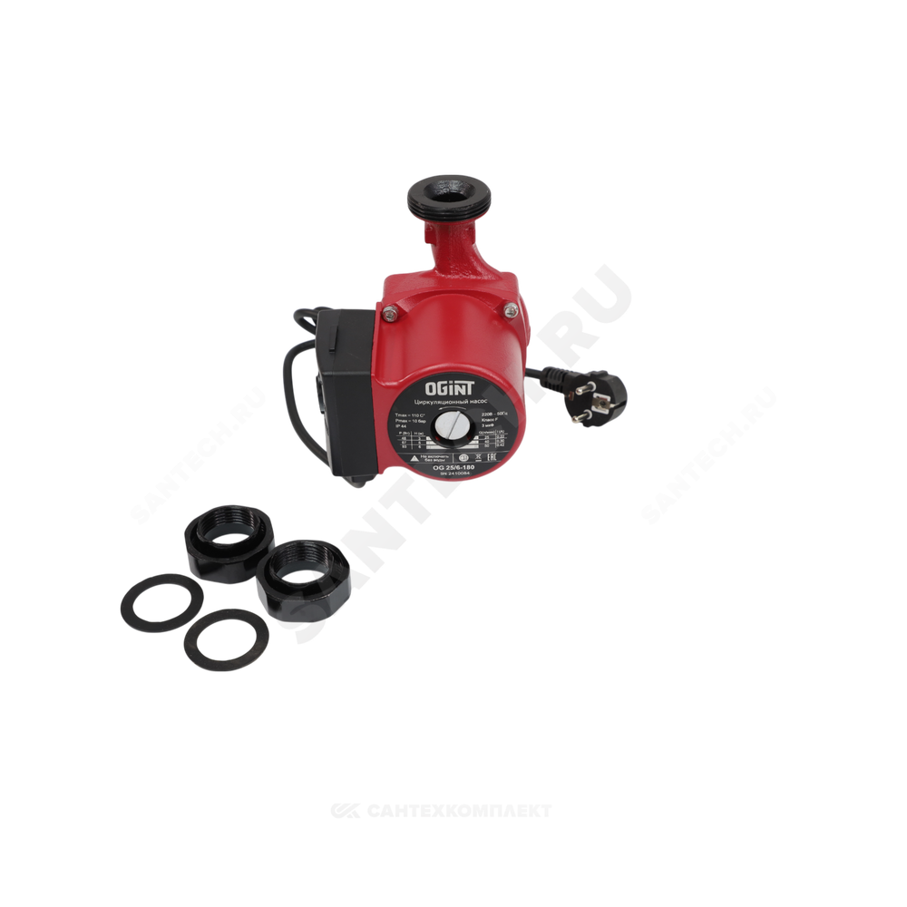 Насос циркуляционный с мокрым ротором OG 25/6-180 PN10 1х220В/50 Гц Ogint