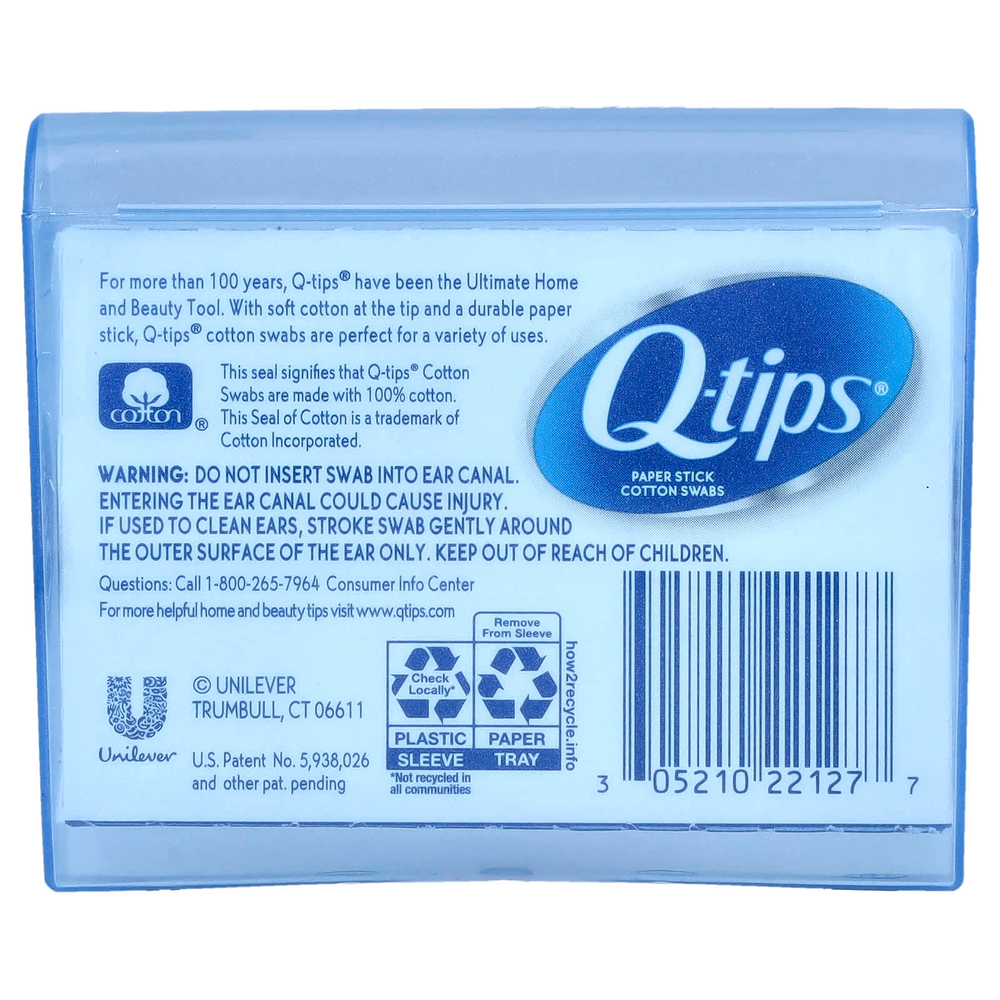 Q-tips, Бумажные палочки, ватные палочки, 30 тампонов