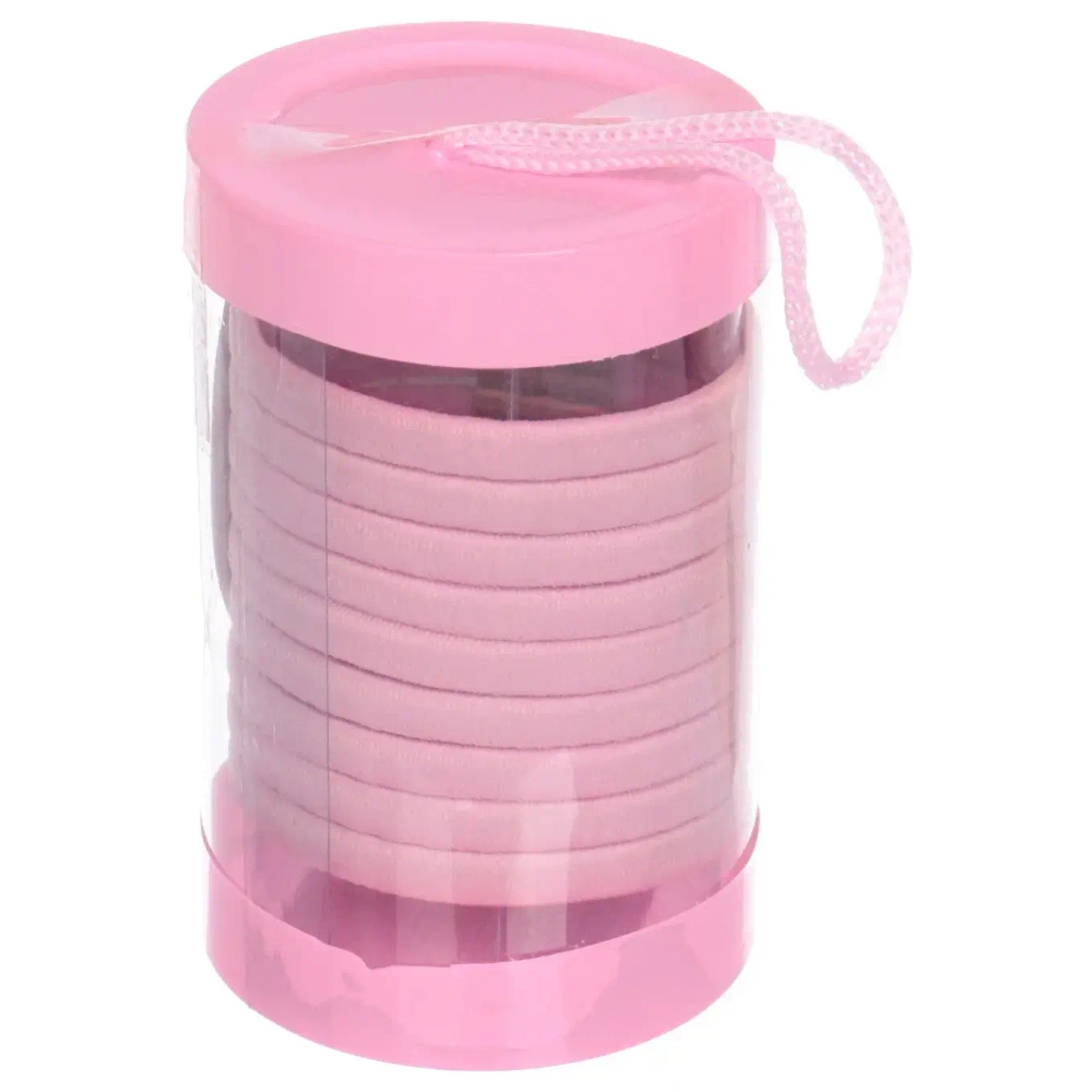 Резинки для волос детские в тубе 9шт «ЗАБАВА», цвет пудровая роза, d-4см (наклейка Кокетка)