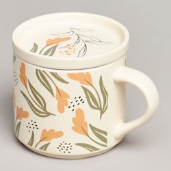 КРУЖКА С КРЫШКОЙ LEFARD FLOWERS 390МЛ. (КОР=24ШТ.)