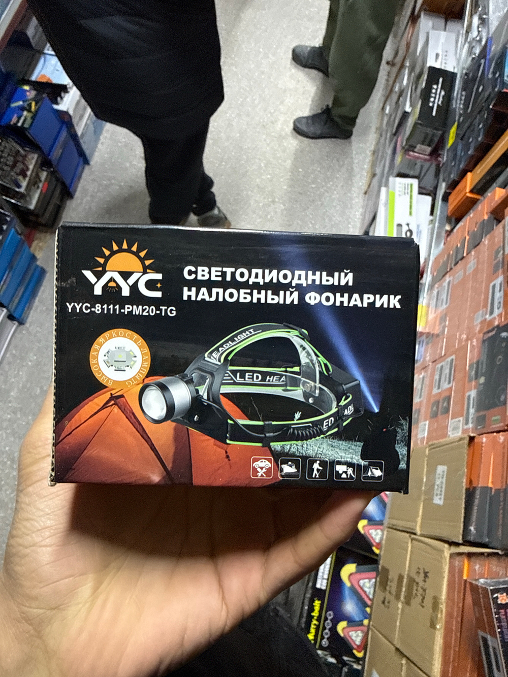 Налобный фонарик YYC-8113-PM20-TG  8113