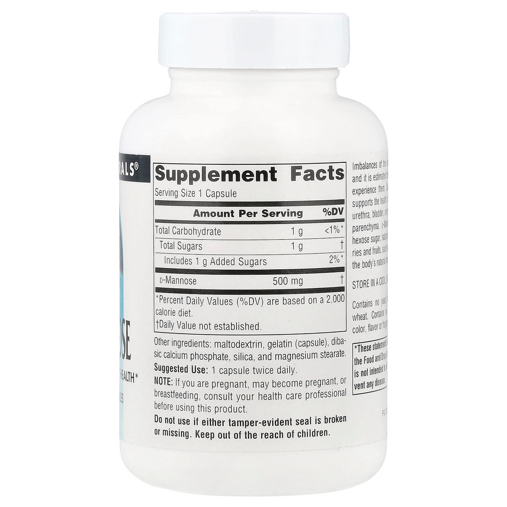 Source Naturals, D-манноза, 60 капсул