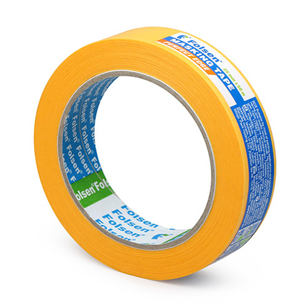 Малярная лента для чётких линий окраски Folsen® 028, жёлтая