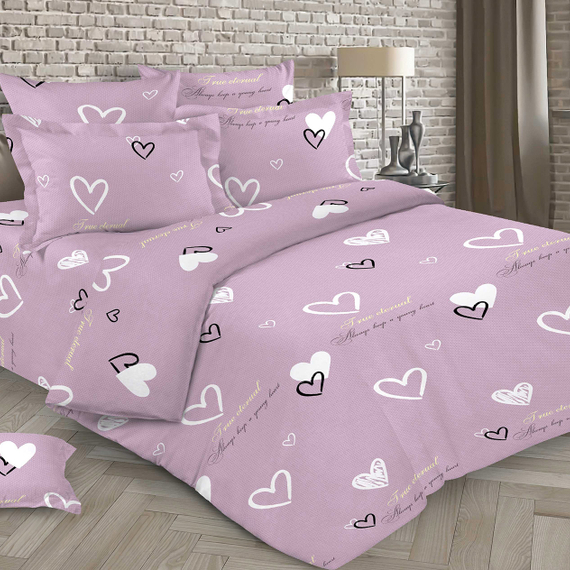 Бязь Премиум "Влюбленные сердца" | ш.220 см | 142 г/м² | хлопок-100%