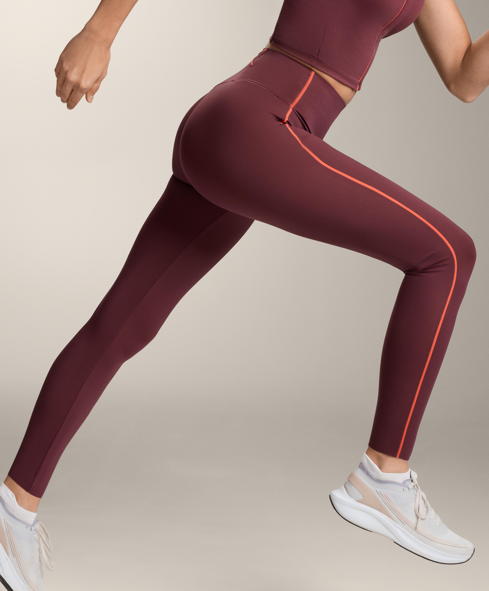 OYSHO Легинсы Compressive длиной до щиколотки 65 см с высокой посадкой, бордовый