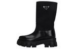 PRADA Monolith Leather Ankle Boots Women"s Black