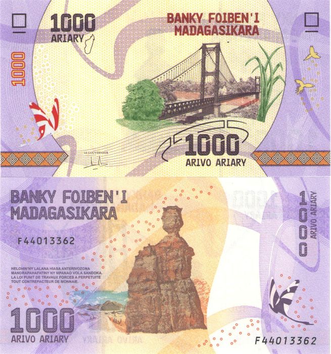 1 000 ариари 2017 Мадагаскар