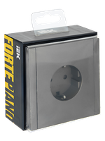 FORTE&PIANO Розетка 1-местная с заземлением без защитных шторок винтовое крепление 16А FP516 сталь IEK