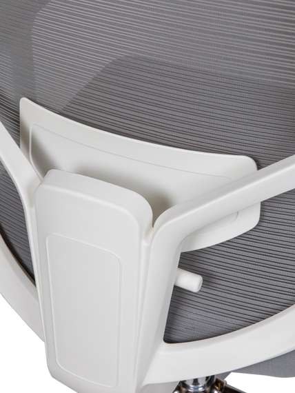 Кресло офисное Норден / Бэст LB вайт / Best LB white / белый пластик / серая сетка / серая ткань /база хром