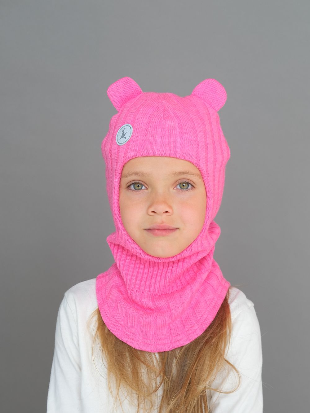 Шлем весенний/осенний вязаный (Флокс) с ушками МИО