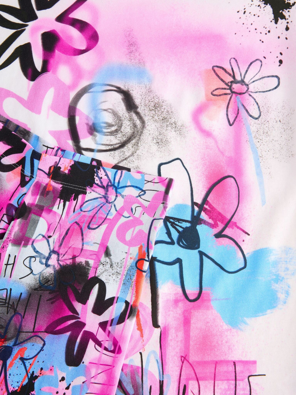 Футболка и легинсы в комплекте для девочки Next AT2-474, Белый, Розовый