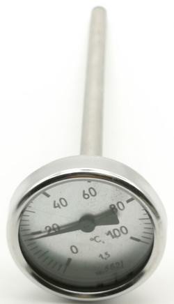 Термометр биметаллический ТБ-1 (0+100) 200мм, 1.5 осевой