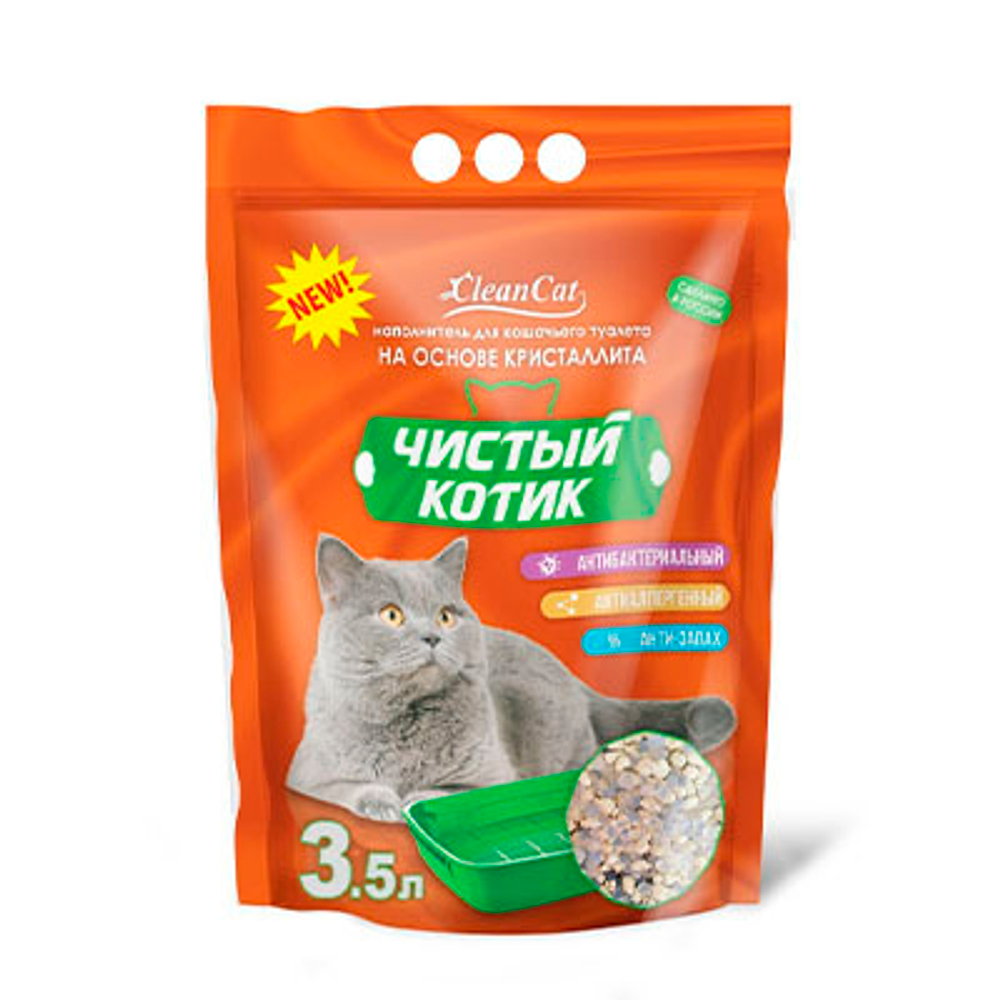 Чистый Котик наполнитель Кристалит 3,5л