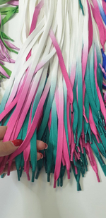 Шнурок (130 см), цвет- Фуксия-бенетон градиент