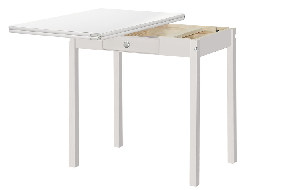 Стол обеденный поворотно-раскладной (Белый)