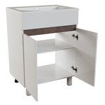 Тумба д/ванной "БРИКС-60" 2 ст. белый/дуб вотан под рак."Breeze 60" меб. (Sanita Luxe)(ПВХ)(разбор)