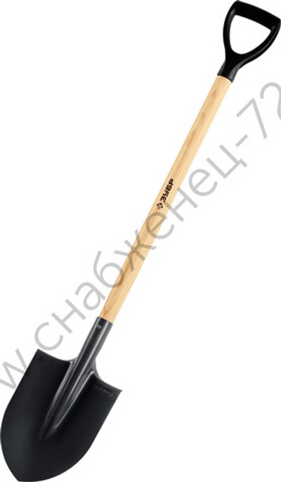 ЗУБР Фаворит, 290 х 205 х 1200 мм, полотно 1.7 мм, закалено, дерев. лакир. черенок высш. сорт с рукояткой, тип ЛКО, штыковая лопата (4-39502)