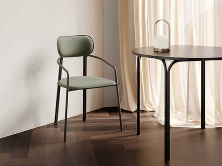 Стул LATITUDE Ror, Round, рогожка, черный/зеленый