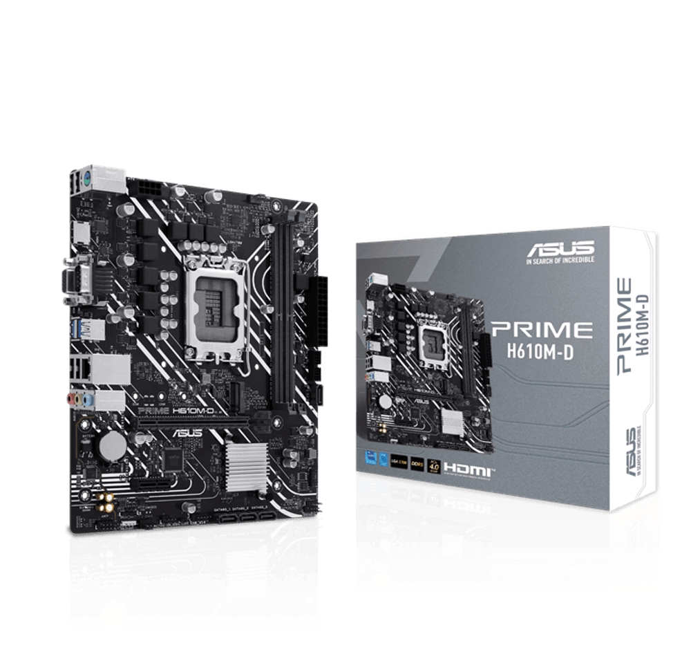 Материнская плата ASUS PRIME  H610M-D, LGA1700 2xDDR5 4xSATA3 M.2 1xVGA 1xHDMI 1xCOM mATX