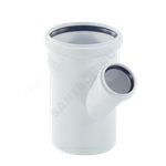 Тройник PP-H переходной бесшумный белый RAUPIANO PLUS Дн 110х50х45гр б/нап в/к Rehau 11213041001